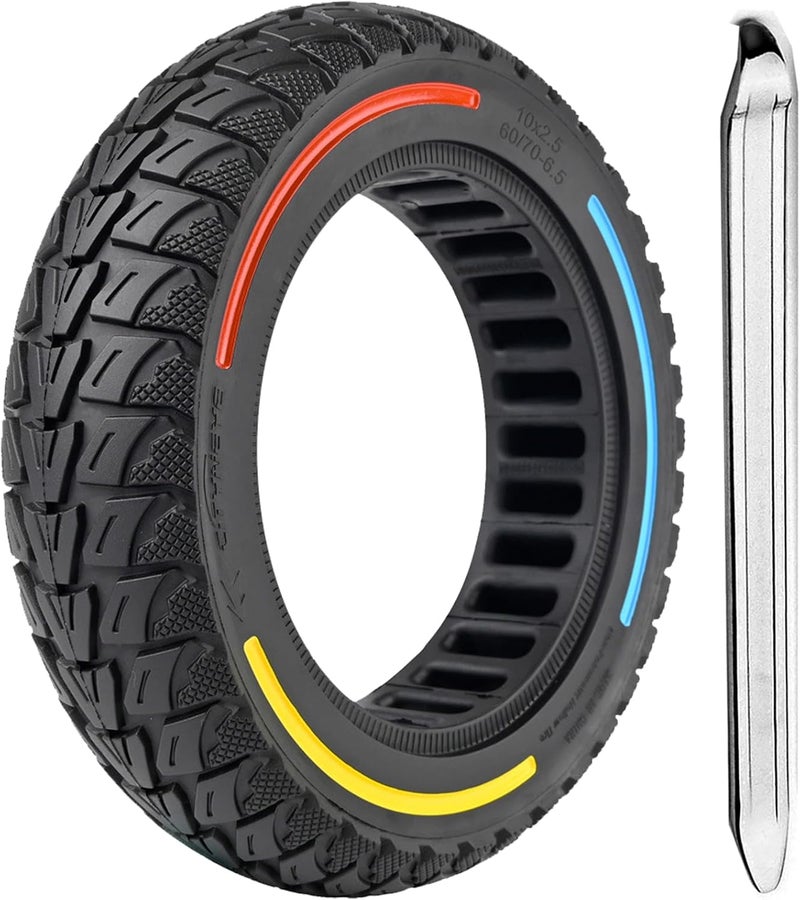 TOCBEUU 10X2.125 Inch Solid Tires for Electric Scooter, 50/75-6.1 Replacement Wheel, 10X2.125 Rubber Tyre for Gotrax G4/XR/VR& Turboant X7 MAX/Pro/M10& F25& Xiaomi M365/Pro/Pro 2/1S-3 color (1PCS) - Image 1